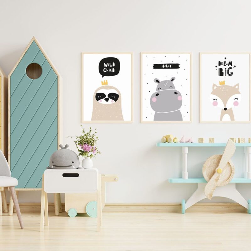 affiche-animaux chambre-bébé