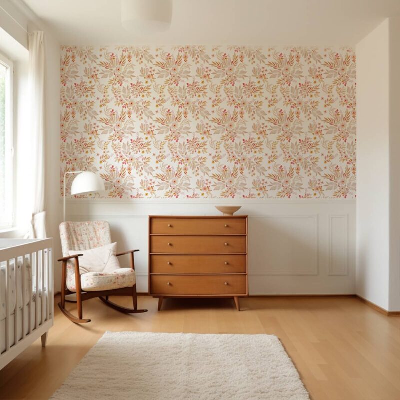 papier-peint-fleurs-printemps-orange