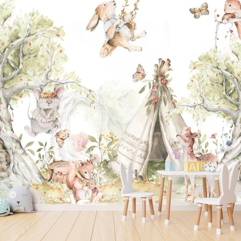 papier-peint-foret-pour-bébé