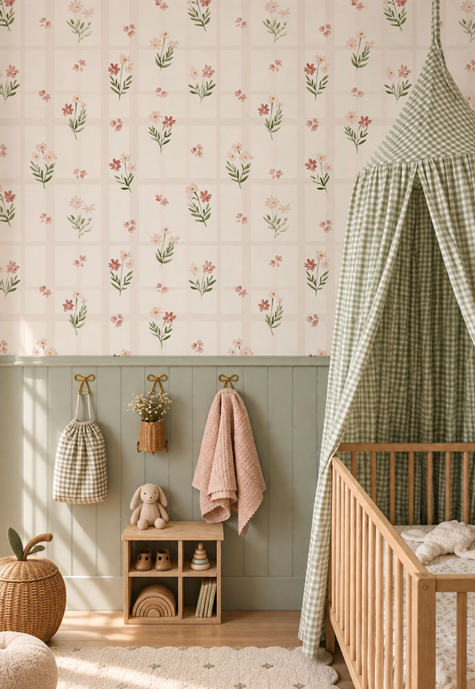 papier-peint-vichy-fleurs
